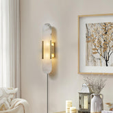 Melange Elongated Alabaster Plug-in Wall Lamp